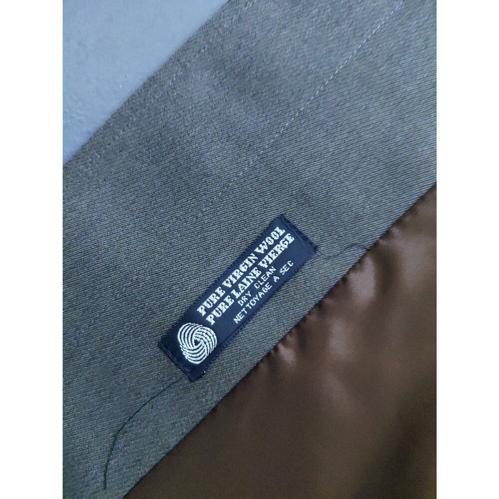 VTG Holt Renfrew "Samuel" Women Overcoat Green 12 Elevated Clean Closure Wool - Picture 9 of 13